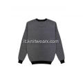 Pullover girocollo morbido lavorato a maglia in tweed jacquard da uomo